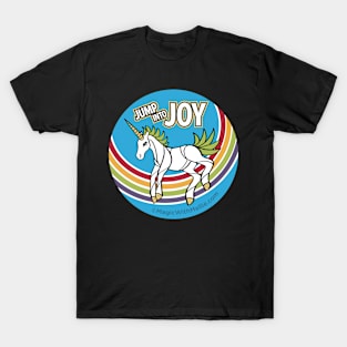 Jump into Joy Rainbow Unicorn — Dancing Uniquorn Illustration series T-Shirt